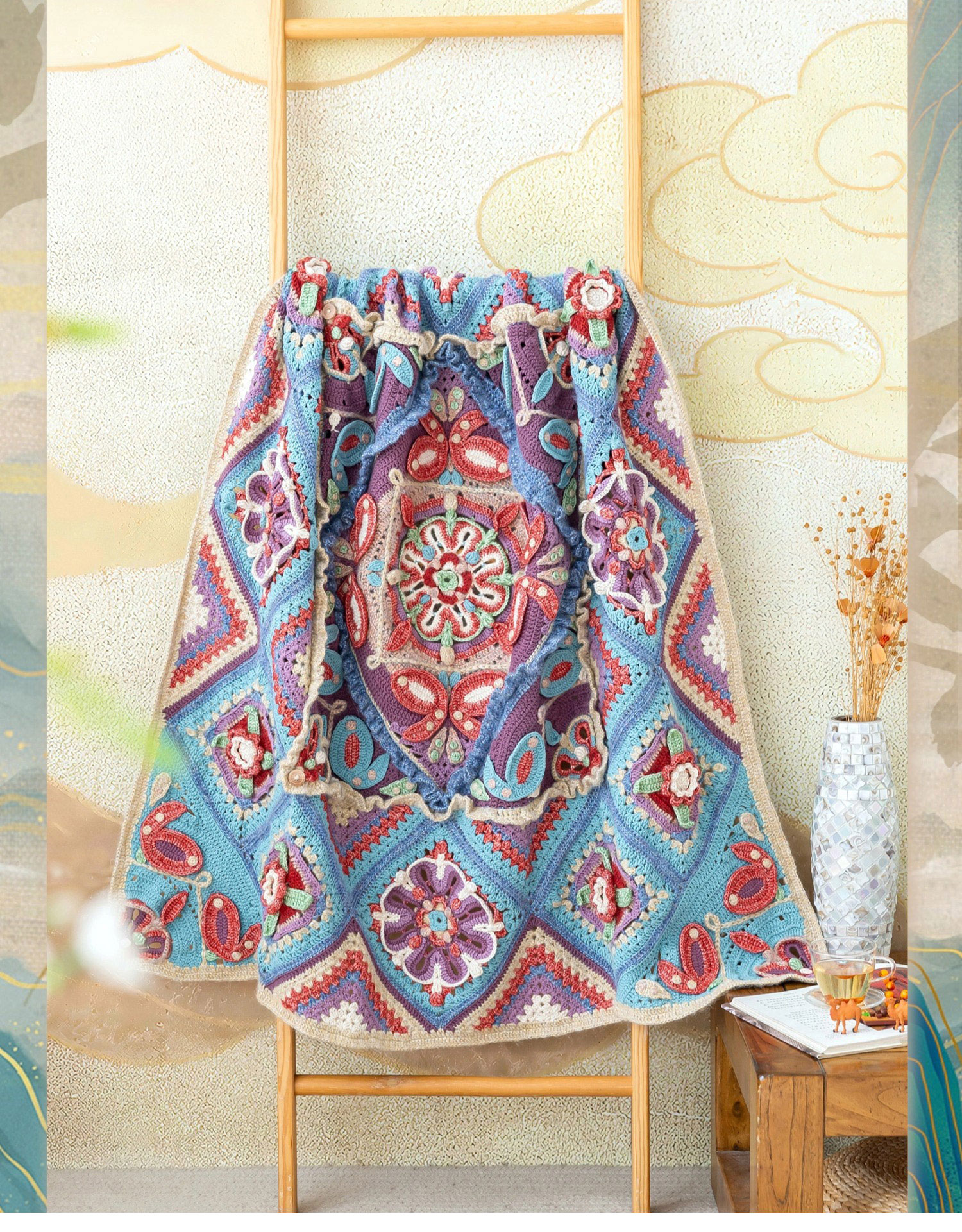 Miao Village,Parquet Pillow Blanket,DIY,Crochet Blanket,Homemade,Material Pack