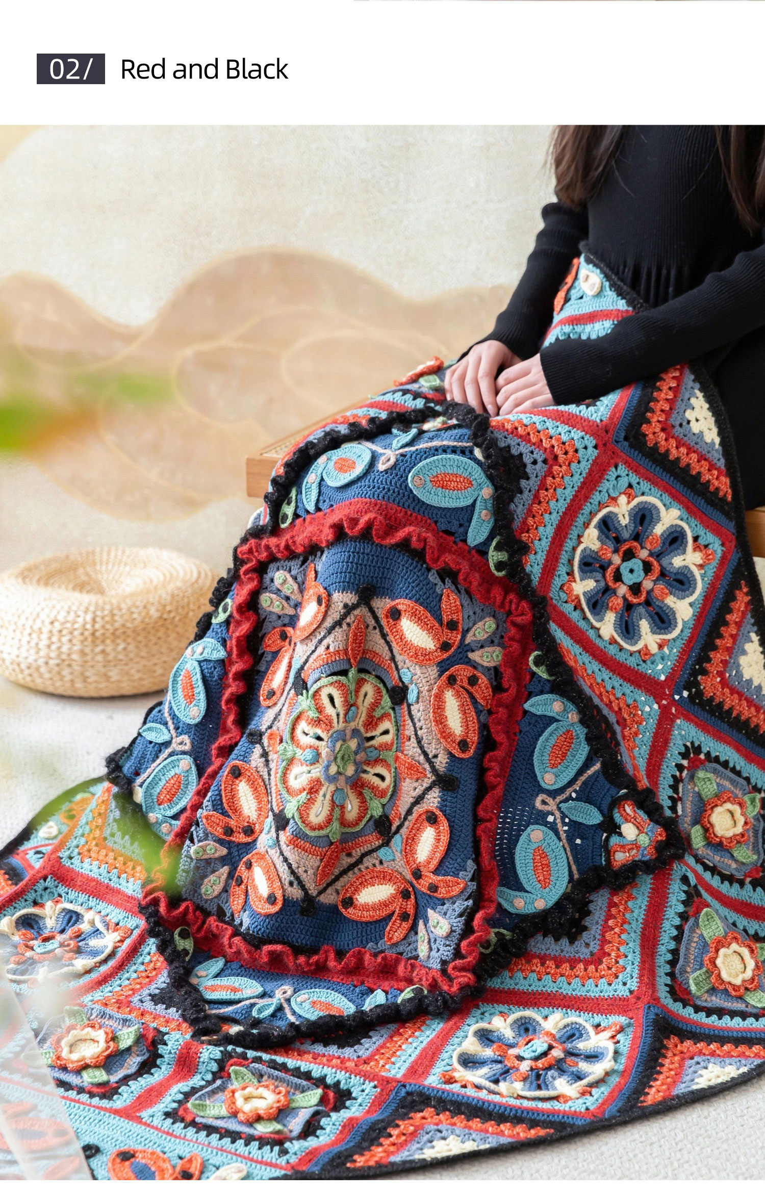 Miao Village,Parquet Pillow Blanket,DIY,Crochet Blanket,Homemade,Material Pack