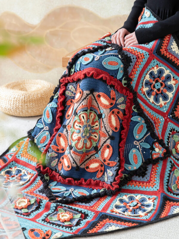 Miao Village Parquet Pillow Blanket DIY Crochet Blanket Homemade Material Pack 115×115cm