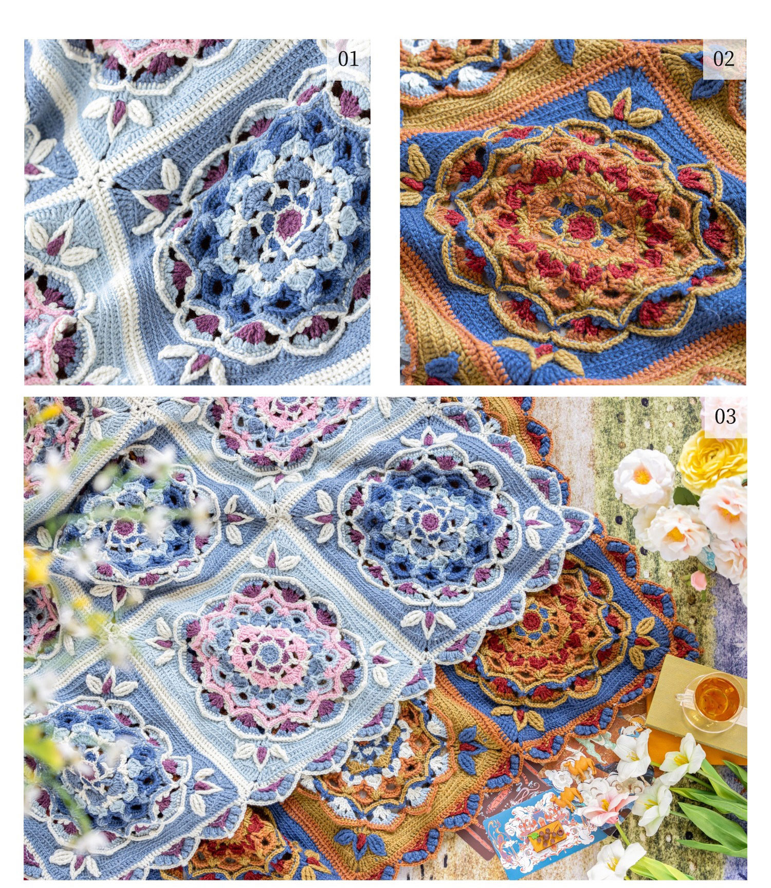 Nine Palaces,Caisson Patchwork Blanket,Handmade DIY,Crochet,Wool Yarn Blanket,Material Pack