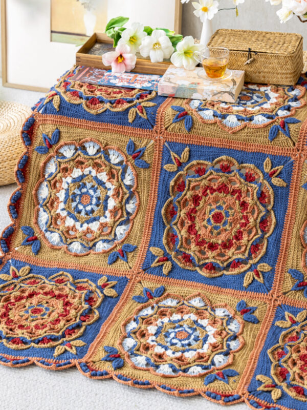 Nine Palaces Caisson Patchwork Blanket Handmade DIY Crochet Wool Yarn Blanket Material Pack