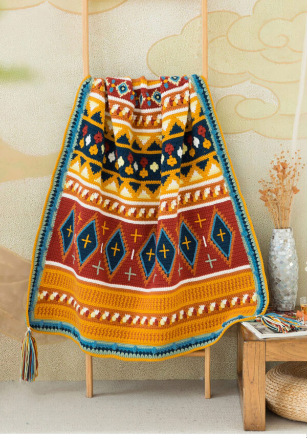 Palazi crochet jacquard blanket DIY crochet homemade blanket material package 120×105cm