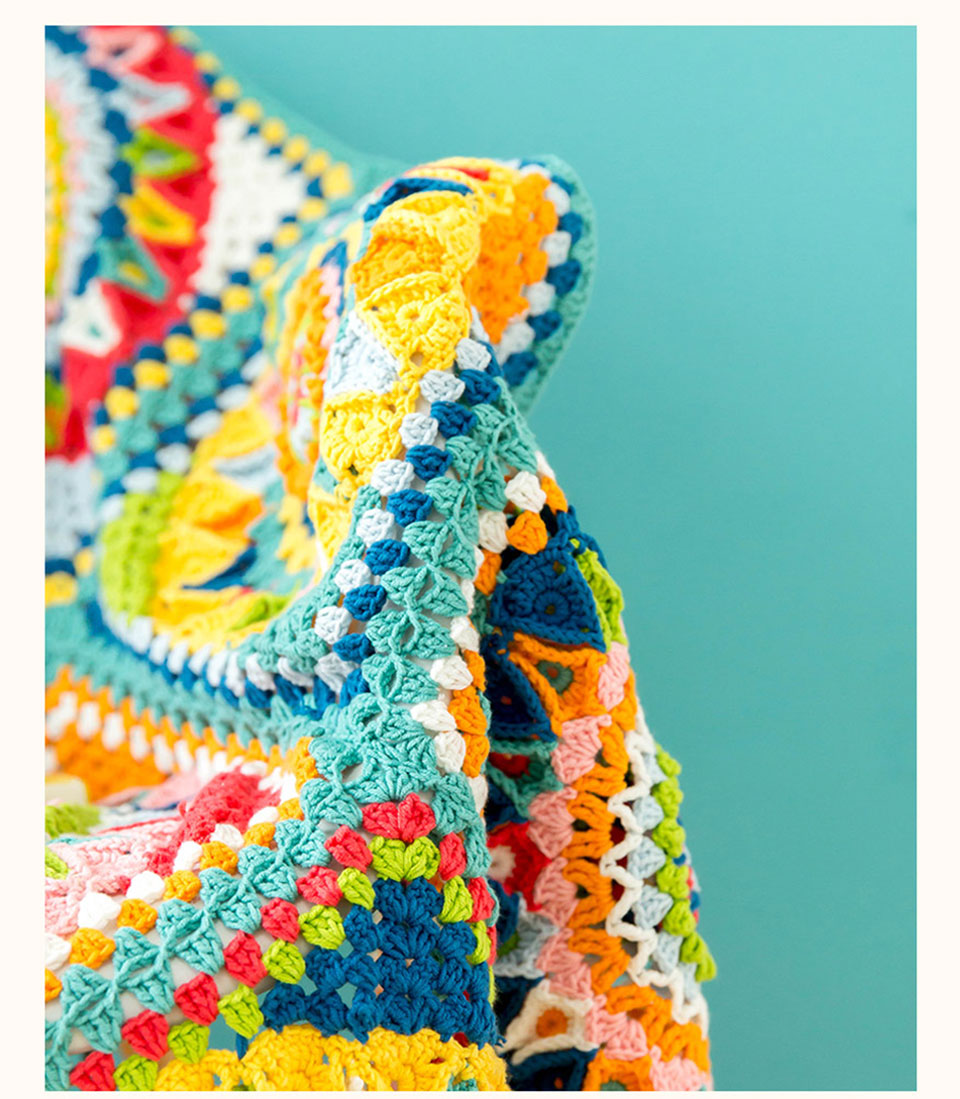 Patchwork checkered blanket,handmade,DIY knitting crochet
