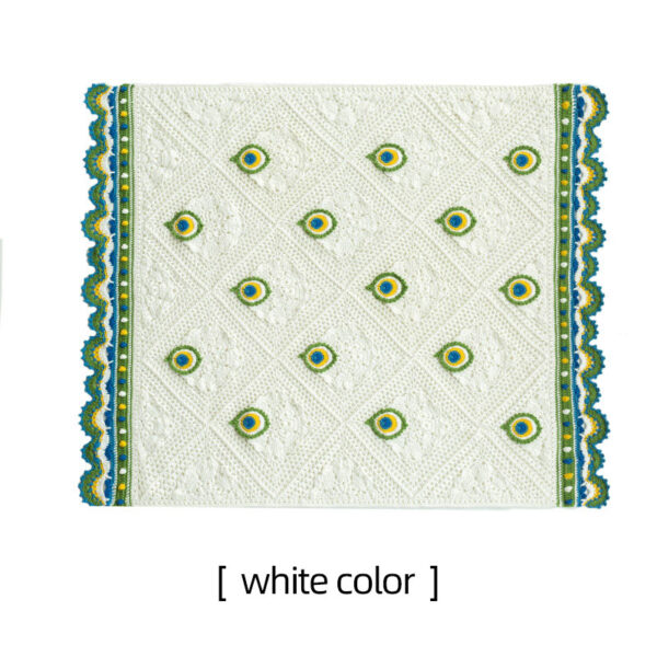 Peacock blanket handmade crochet wool ball milk cotton blanket material package 102×102cm - Image 3