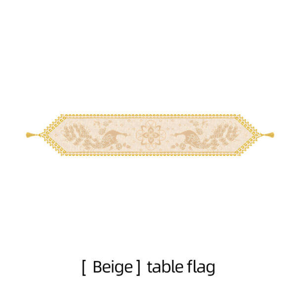 Peacock table runner & sofa back cushion handmade crochet lace yarn ball material package - Image 2