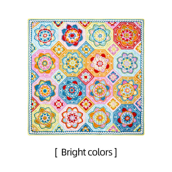 Persian tile patchwork blanket crochet wool knitting diy side length 100cm - Image 2