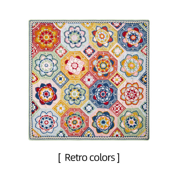 Persian tile patchwork blanket crochet wool knitting diy side length 100cm - Image 3