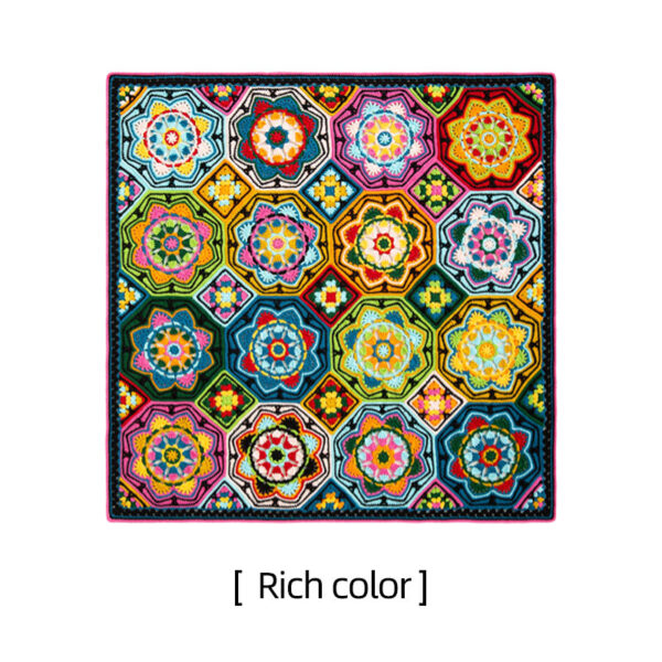 Persian tile patchwork blanket crochet wool knitting diy side length 100cm - Image 4