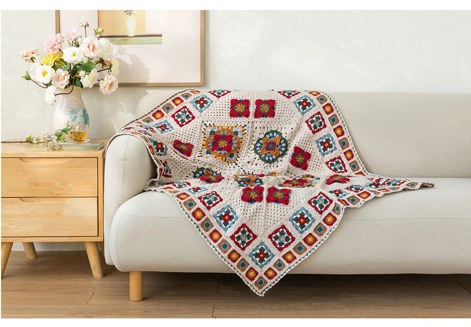 Persimmon pattern,wool blanket,handmade DIY,crochet handmade,blanket material package