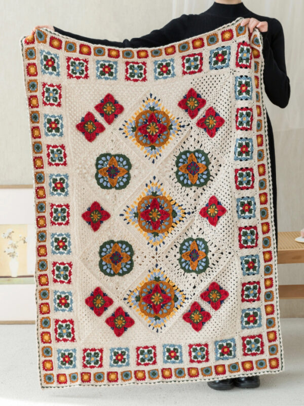 Persimmon pattern wool blanket handmade DIY crochet handmade blanket material package 120×92cm