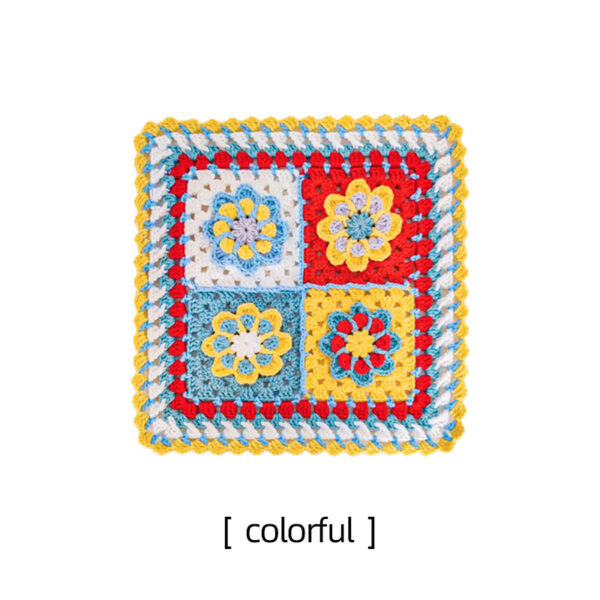 Plum Blossom Grandma Grid Blanket Handmade Cotton Crochet Blanket Homemade Material Pack 90×90cm - Image 3