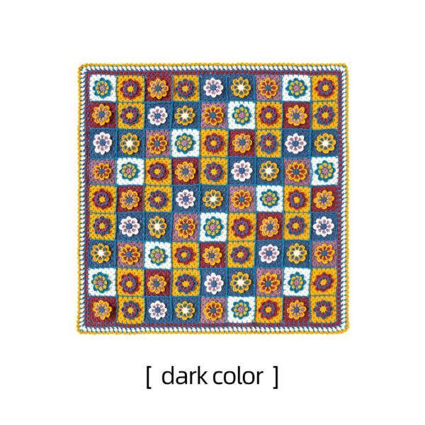 Plum Blossom Grandma Grid Blanket Handmade Cotton Crochet Blanket Homemade Material Pack 90×90cm - Image 2