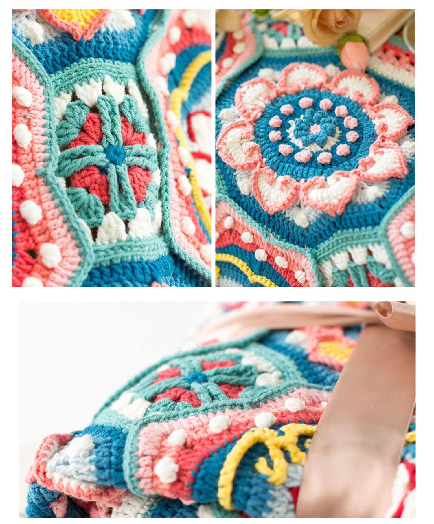 Ruyi Lotus,Blanket,Handmade,Crochet Blanket,Material Package