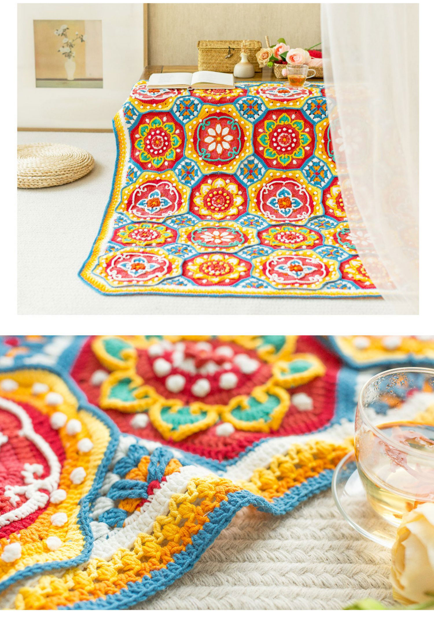 Ruyi Lotus,Blanket,Handmade,Crochet Blanket,Material Package