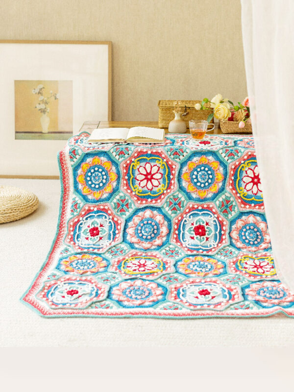 Ruyi Lotus Blanket Handmade Crochet Blanket Material Package 107×107cm