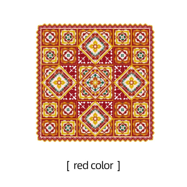 Square plaid patchwork blanket handmade crochet blanket wool material package 116×116cm - Image 4