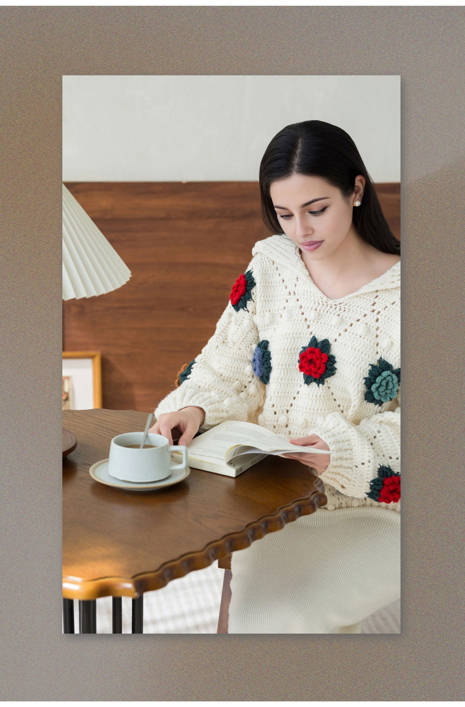 Vintage patchwork,sweater,DIY hand-knitted,crochet sweater,homemade,material package